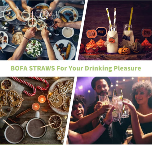 Shining Silver Paper Straws for Drinking, 100 Disposable Metal Silver Drinking Straws for Wedding Decoration