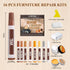 22PCS Furniture Markers Touch Up Kit, 16 Color Wood Markers with Beeswax Wood Putty Filler for Repairs