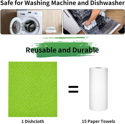 YEEHAW Swedish Dishcloths for Kitchen, 10 Pack, Super Absorbent Reusable Cleaning Cloths for Kitchen and Bathroom
