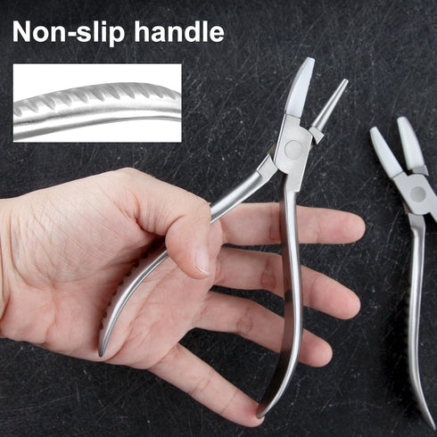 Round Nylon Jaw Eyeglasses Frame Pliers, 2 PCS Repair Kit with Screwdriver for Eyeglass Adjusting