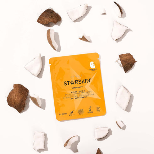 STARSKIN After Party - Premium Korean Skincare Bio-Cellulose Facial Mask with Fermented Coconut Juice - 1 Mask