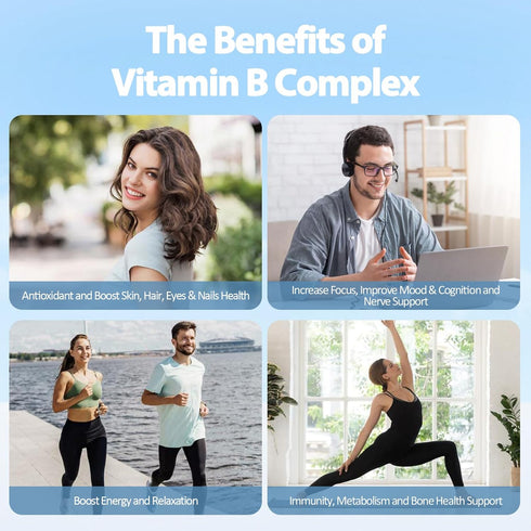 13-in-1 Vitamin B Complex Plus with B1, B2, B3, B4, B5, B6, B7, B8, B9, B12, C, D3, K2 - Energy, Nerve, Immune, Skin
