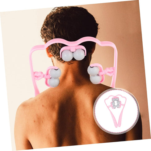 ORFOFE Handheld Manual Neck Massager with Six Firm Balls for Targeted Shoulder Relaxation Portable Deep Tissue Massage