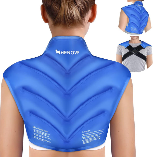 Chenove Ice Pack for Shoulders, Upper Back Pain Relief Wrap, Neck and Shoulder Gel Pack, Reusable Cold Compression