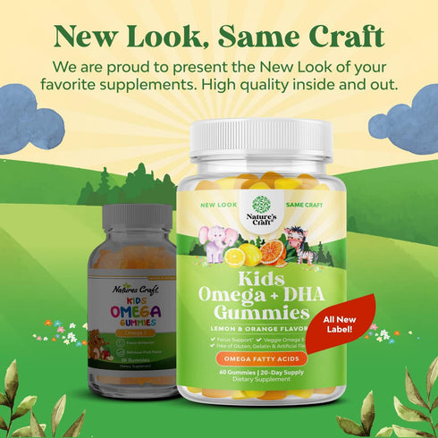 Kids DHA Omega 3 Gummies - Delicious Fish Free DHA Kids Omega 3 Gummies with Vegetarian Omega 3 6 9 for Vision, Brain &