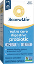 Extra Care Digestive Probiotic Capsules, 50 Billion CFU, Daily Supplement Renew Life, 30 Count