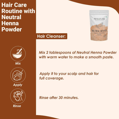 minature Pure Neutral Henna Powder (Cassia Obovata) for Hair Conditioning, 100% Herbal & Natural, 227 gm
