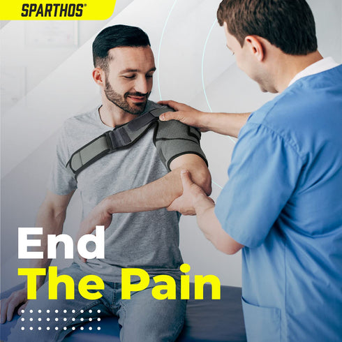 Sparthos Shoulder Brace for Light Support - Adjustable Sleeve for Rotator Cuff Relief, Fits Left or Right