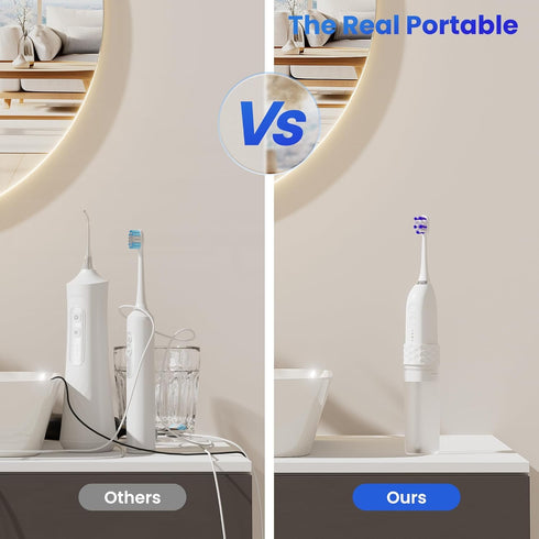 UNINGOPI 2 1 25 Electric Toothbrush with Water flosser, in Teeth Cleaning Kit, Toothbrush and Water flosser Combo