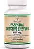 Digestive Enzymes by Double Wood - 800mg Blend of 10 Essential Digestive & Pancreatic Enzymes (Amylase, Lipase,