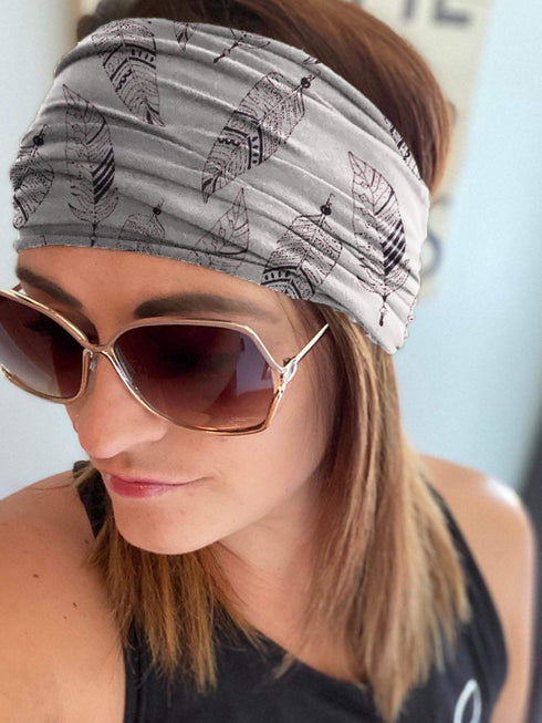 Morebrave Boho Headband Wide Turban Hair Wraps - Stretchy Cloth Head Bands for Women and Girls, Pack of 3