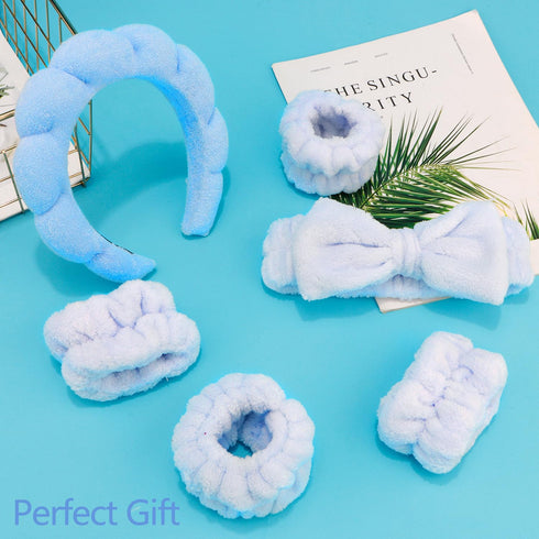 Skincare Headband for Washing Face, Trendy Gifts for Women, Face Wash Headband and Wrist Bands