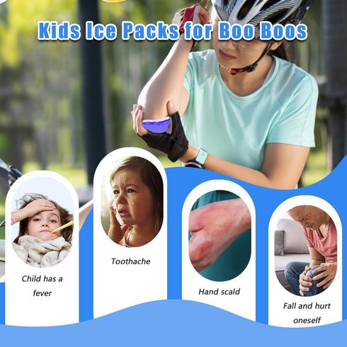 Kids Ice Pack, Reusable Hot or Cold Gel Cooling Pad for Injuries, Medical Health, Swelling and Pain Relief, Tired Eyes,