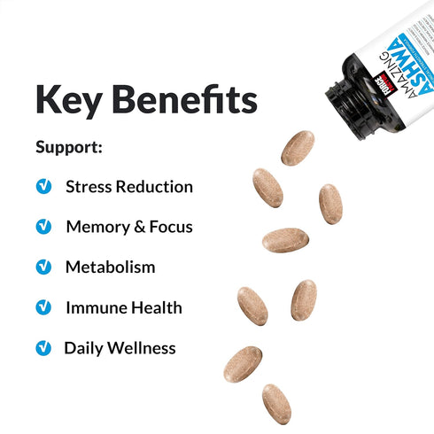 FORCE FACTOR Amazing Ashwa 2-Pack for Stress Relief, Memory, Focus, Immune Health, 240 Tablets, White Packaging