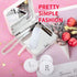 Contact Lens Case, Marble Travel Kit with Remover Tool, Mirror, Tweezers & Solution Bottle for Women & Girls (Grey)