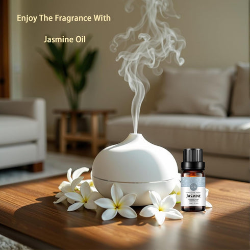 RAINBOW ABBY Jasmine Essential Oil, 100% Pure Organic Aromatherapy Plant Essential Oils Set for Diffuser - 10ML