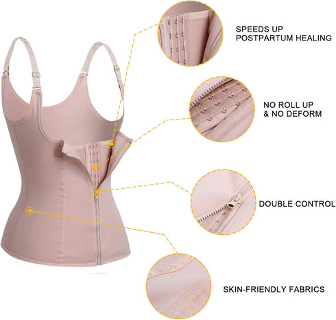 URSEXYLY Maternity Support Belt - Postpartum Waist Trainer Shapewear Recovery Waist Cincher, Beige