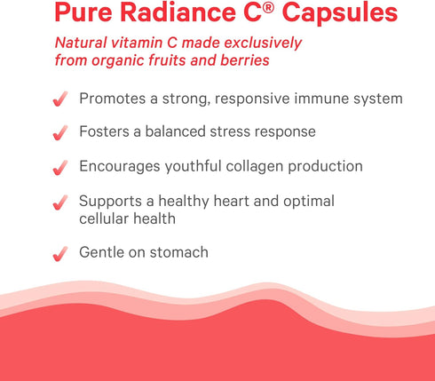 PURE SYNERGY Pure Radiance C – Organic Vitamin C Capsules, 100% Whole Food Supplement, 90 Capsules