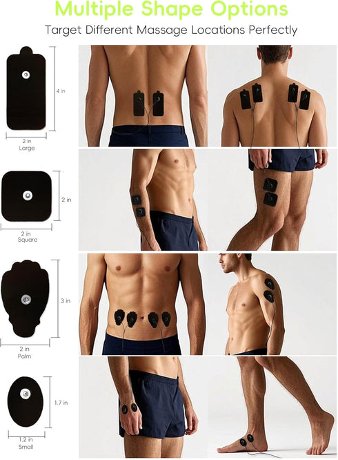 RLEXIO 20 Pack Set. 7000, TENS Unit Electrode Pads with Wire Cable Combination Reusable Premium Hydrogel Self-Adhesive