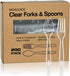 200 Count Heavy Weight Plastic Silverware Set, Disposable Forks Spoons Utensils for Wedding Party Supplies Everyday Use