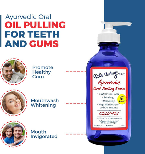 Natural Oil Pulling Mouthwash for Teeth and Gums | Cinnamon Flavor for Bad Breath | Organic Essential Oils, 16 oz