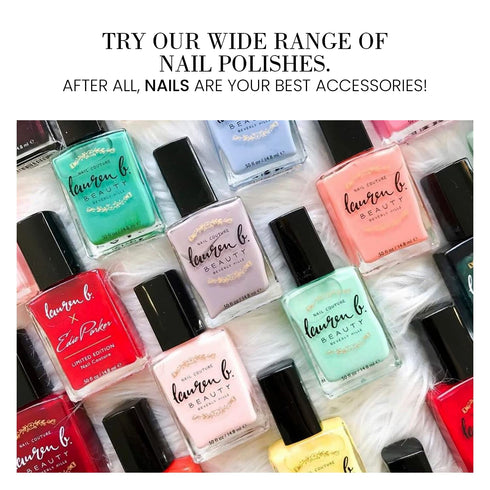 Lauren B. Nail Polish Baja Sunrise, Natural Quick Dry Vegan Nail Art Polisher for Women