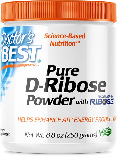 Doctor's Best D-Ribose with Bioenergy Ribose, Non-GMO, Vegan, Gluten Free, Energy Enhancement, 250g, 8.8 Ounce (Pack of