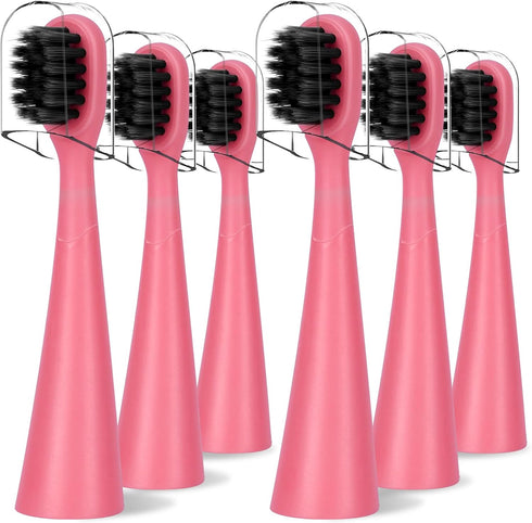 Compatible with Burst Kids Electric Toothbrush Replacement Heads, 6 Pack, Light Pink