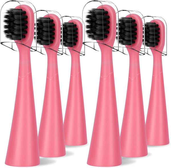 Compatible with Burst Kids Electric Toothbrush Replacement Heads, 6 Pack, Light Pink