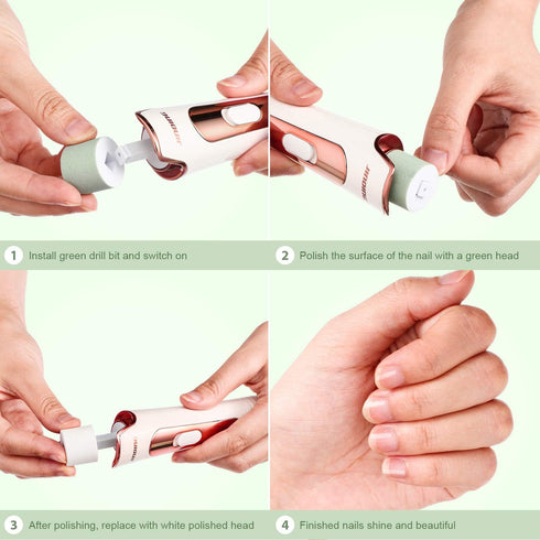 Maitys 12 Pieces Nail Buffer Refills, Electric Manicure Pedicure Tool Replacement Rollers for Filing, Buffing, Shining