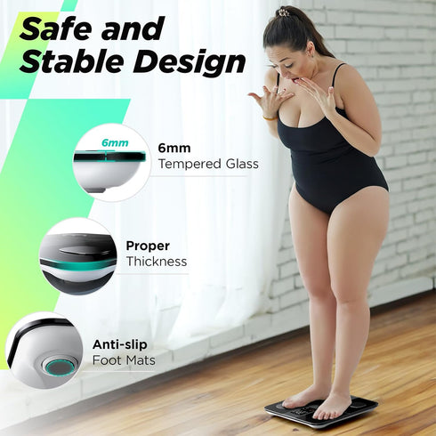 Runstar Smart Scale for Body Weight and Fat Percentage, High Accuracy Digital Bathroom Scale