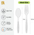 200 Count Heavy Duty Plastic Silverware Set, Clear Plastic Forks and Spoons, BPA Free for All Occasions