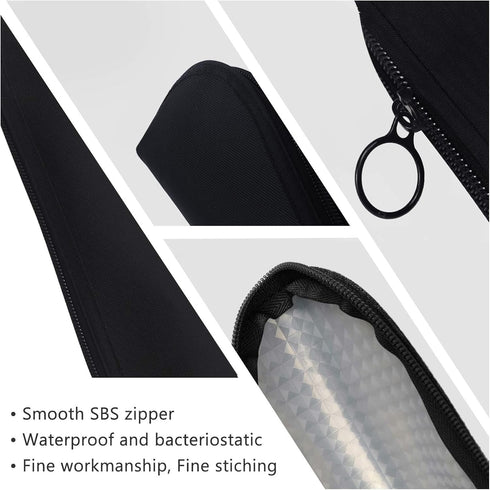 Aosbos Small Travel Makeup Brush Holder Bag, Black Cosmetic Pouch Organizer for Makeup Brush Traveling Case