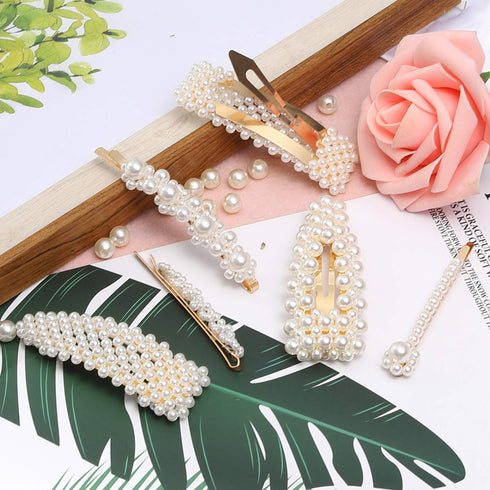 laxizar 18 Pcs Pearl Hair Clips, Large Hair Clips Barrette for Women Girls Fashion Hair Accessories