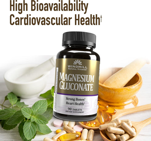 Windmill Natural Vitamins Magnesium Glycinate 200 mg - Supports Muscle, Joint, and Heart Health, Energy and Bone