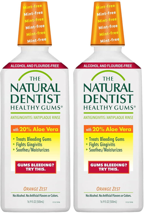 The Natural Dentist Healthy Gums Mouth Wash, Orange Zest, 16.9 Fl Oz (Pack of 2)