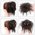 HMD Tousled Updo Messy Bun Hair Piece - Hair Extension Ponytail with Elastic Rubber Band for Women (Dark Brown)