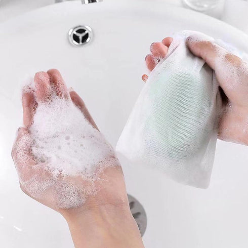 20 PCS Exfoliating Mesh Soap Saver Pouch Bags with Drawstring for Bath & Shower, Handmade Soap Bubble Net