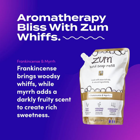 Zum Indigo Wild Hand Soap - 32 oz Refill - Natural Liquid Hand Soap - Frankincense & Myrrh Scent