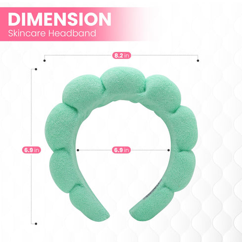 Spa Headbands for Washing Face - 3 Pc Set of Skincare Headbands with Wristbands, Cute Hair Accessories