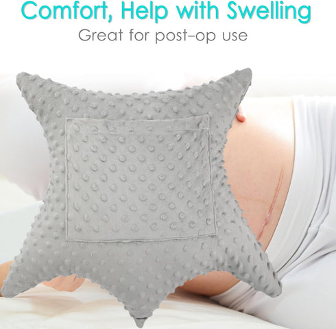 HapiPoppy 2 Tummy Star Shape Hysterectomy Recovery Pillowy for Hysterectomy Recovery Must Haves with Pockets Products