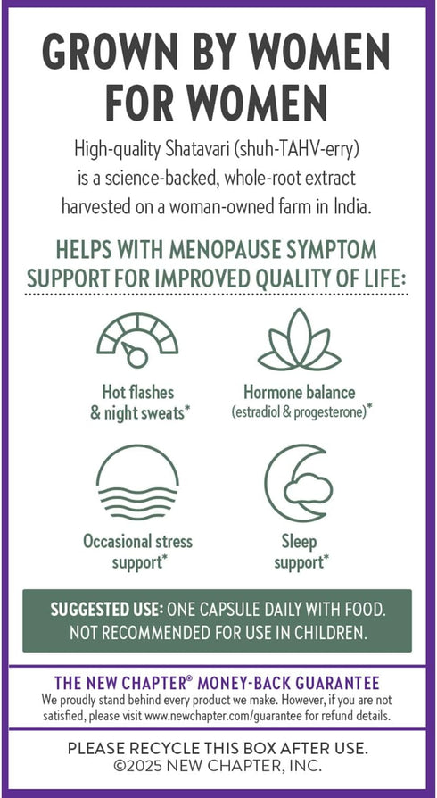 New Chapter 4X 30 Shatavari Supplement for Peri-Menopause & Post-Menopause Support Concentrated Herb Shatavari Relieves