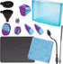 Sjxsimwoo Glass Cleaning Kit, Reusable Silicone Kit, Includes Soaking Bag, Brush, Pad, Lid,