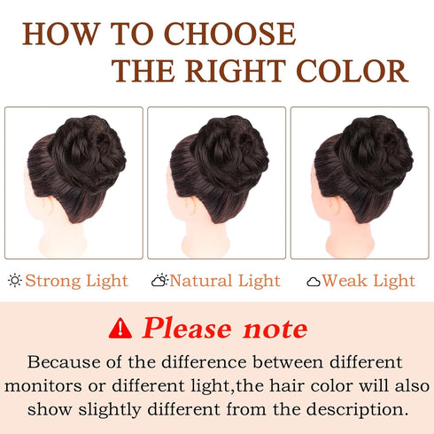 MORICA Messy Hair Bun Scrunchies Extension, Curly Wavy Synthetic Chignon Hairpieces for Women (4# Darkest Brown)