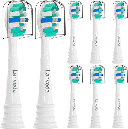 Toothbrush Replacement Heads for Philips Sonicare, C2 Brush Heads Compatible with ProtectiveClean 4100, 8 Pack