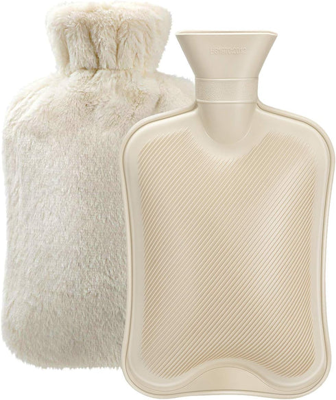 Hot Water Bottle Rubber with Soft Cover (2 Liter) | Removable Hot Cold Pack | Hot Water Bag for Cramps, Pain Relief,