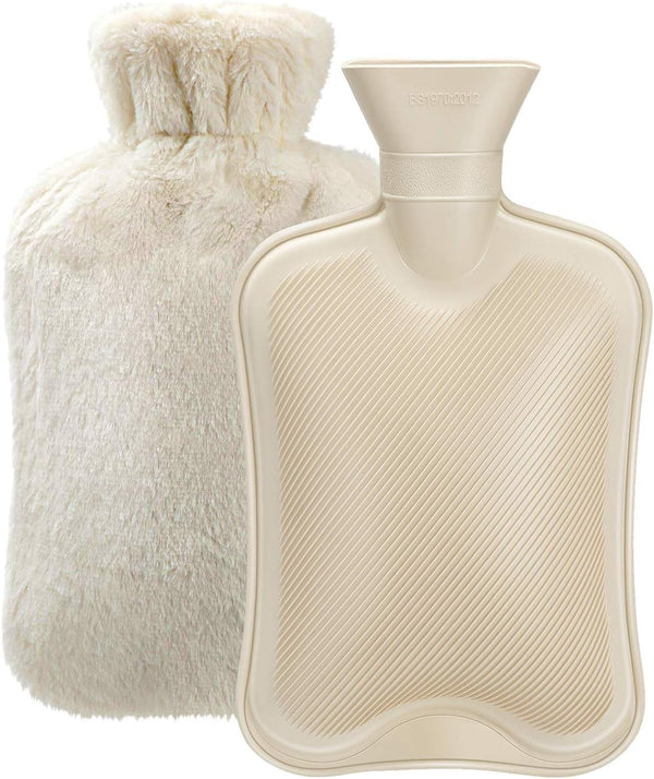 Hot Water Bottle Rubber with Soft Cover (2 Liter) | Removable Hot Cold Pack | Hot Water Bag for Cramps, Pain Relief,
