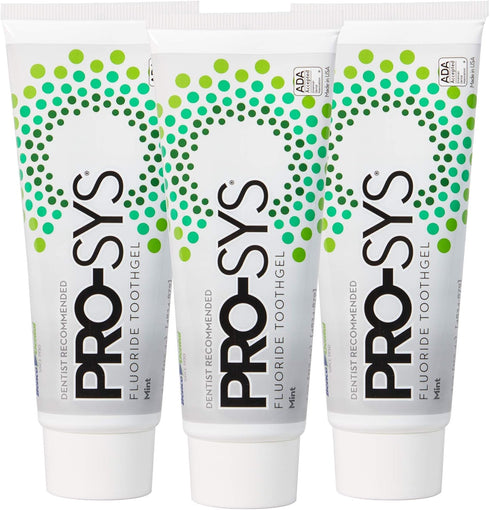 PRO-SYS Mint Fluoride Toothpaste Gel, ADA Approved, Prevents Cavities, Gingivitis, and Plaque,