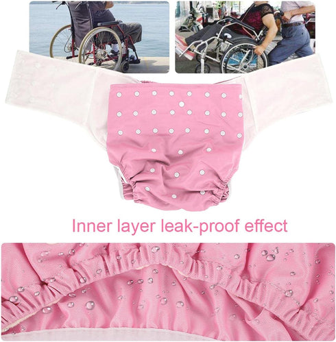 Reusable Adult Diaper, Washable Pocket Nappy Cover, Adjustable Breathable Cloth Diaper