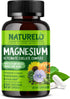 NATURELO Magnesium Glycinate Chelate Complex, 200 mg with Organic Vegetables for Sleep and Stress Relief